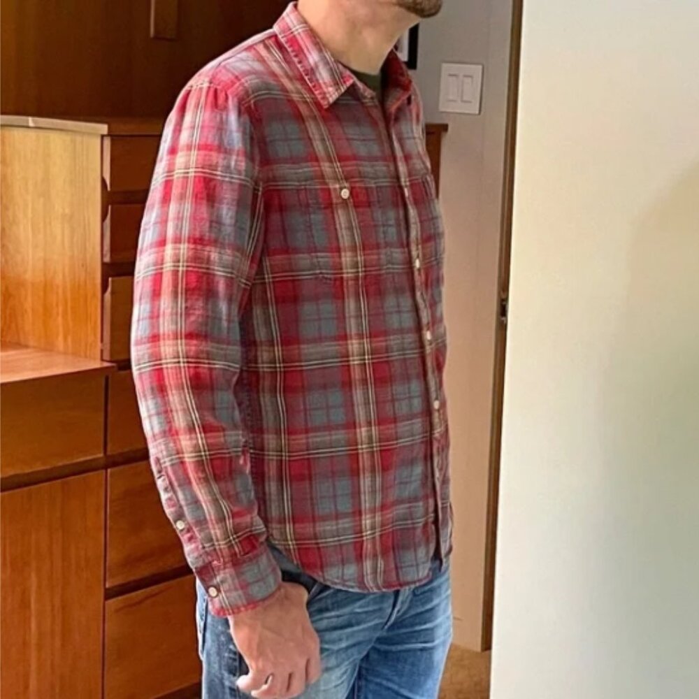 Lucky Brand Button Up Flannel Medium - Picture 4 of 6